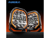 AURORA Oval Shape High Beam Auxiliary Lamp With Orange Marker Light 135w 11000Lm (227mm) European Certificate (1Lux=720m) (2pc- Pair)
