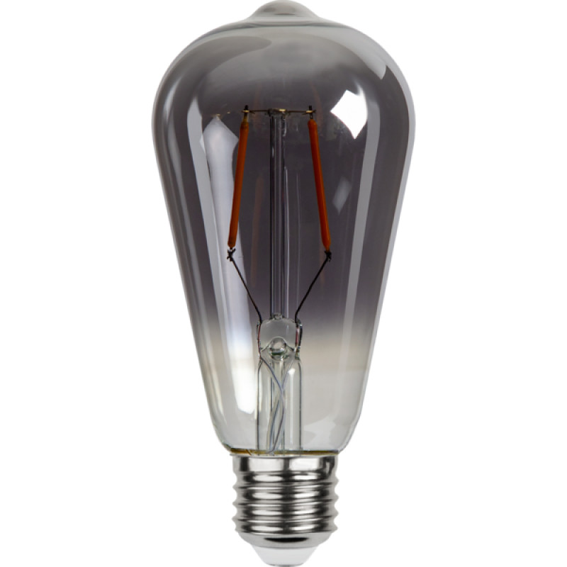 Led Spuldze E27 ST64 Smoky Stikls Led Spuldze Filament 2W 100Lm Silti Balta 2700k CRI80