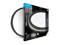 Virsapmetuma Led Apaļa Griestu Lustra Melna 480mm 30W (3500Lm) Ar Aizmugures Apgaismojumu