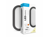 12W 1160Lm LED Ovāls Virsapmetuma Griestu Panelis Neitrāli Balts (4000k) Melns korpuss