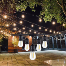 Led Garden String 10M Long with 10pcs E27 Bulb Sockets Euro Contact Plug WITHOUT Grounding