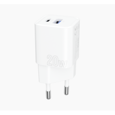 Proove Silicone Power Plus Fast Charger 20w 2 Ports (1*USB 1*Type-C) White