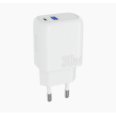 Proove Silicone Power Plus Fast Charger 30w 2 Ports (1*USB 1*Type-C) White