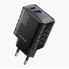 Proove Speed ​​Surge Fast Charger 20w 2 Ports (1*USB 1*Type-C) Black