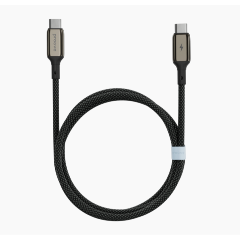 Type-C To Type-C PROOVE Dense Metal Charging (3.0A) 60w Cable Braided 1M Black