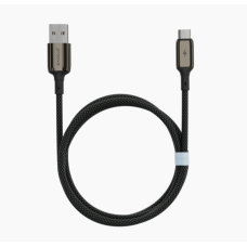USB To Type-C PROOVE Dense Metal Uzlādes (2.4A) Kabelis Pītais 1M Melns