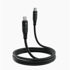 Type-C To Lightning PROOVE Soft Silicone Uzlādes (3.0A) 27w Kabelis Silikona 1M Melns