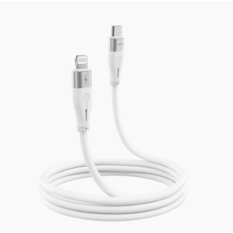 Type-C To Lightning PROOVE Soft Silicone Charger (3.0A) 27w Cable Silicone 1M White