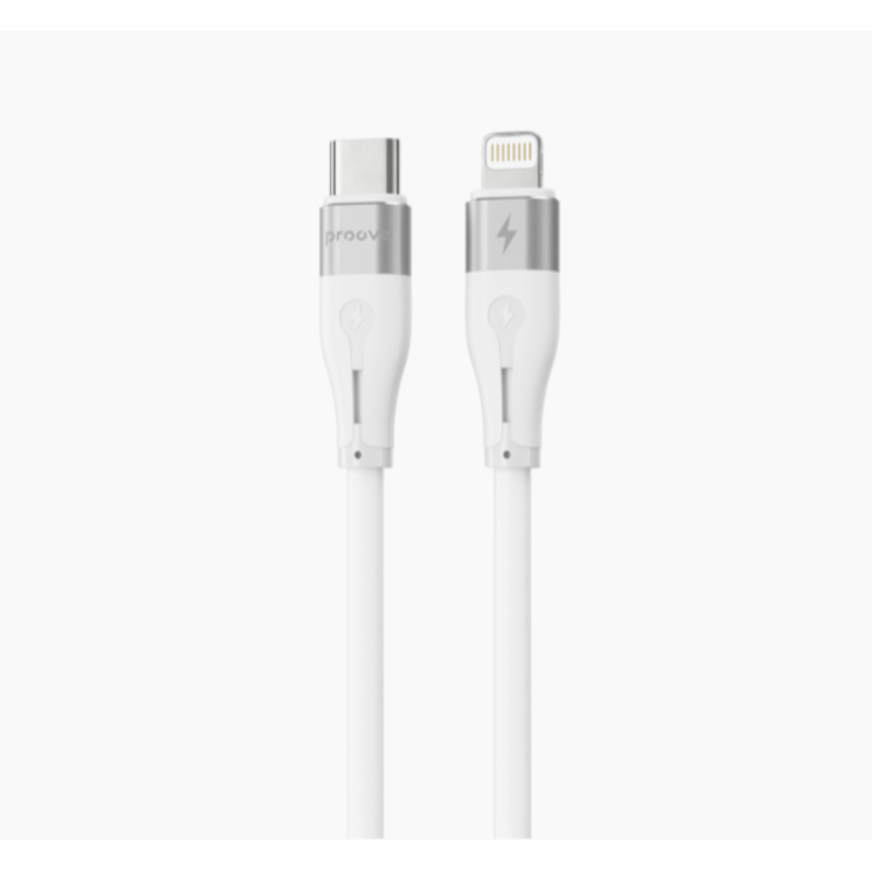 Type-C To Lightning PROOVE Soft Silicone Charger (3.0A) 27w Cable Silicone 1M White