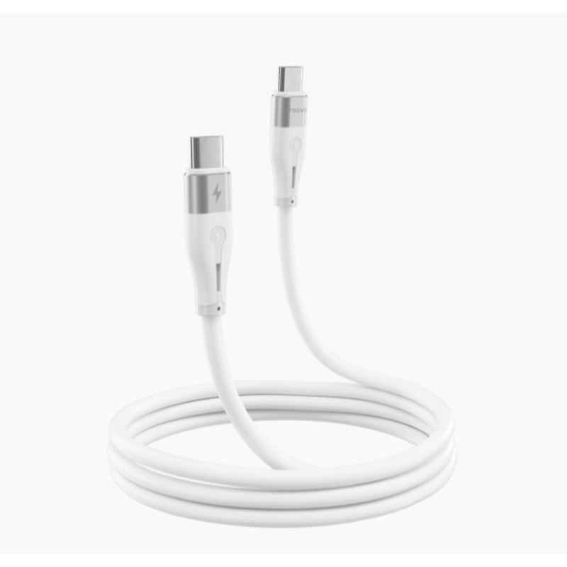 Type-C To Type-C PROOVE Soft Silicone Charging (3.0A) 60w Cable Braided 1M White