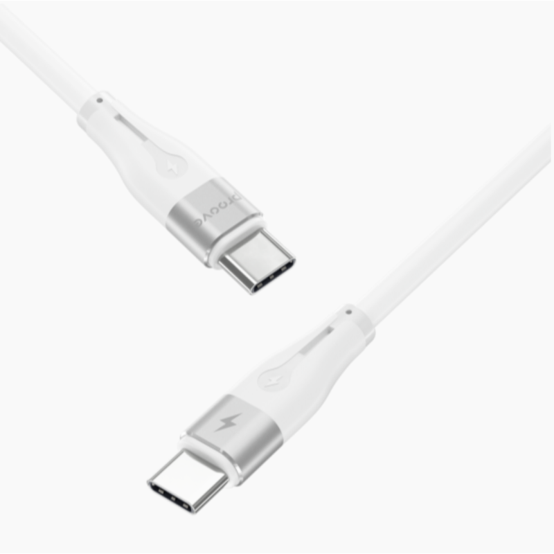 Type-C To Type-C PROOVE Soft Silicone Charging (3.0A) 60w Cable Braided 1M White