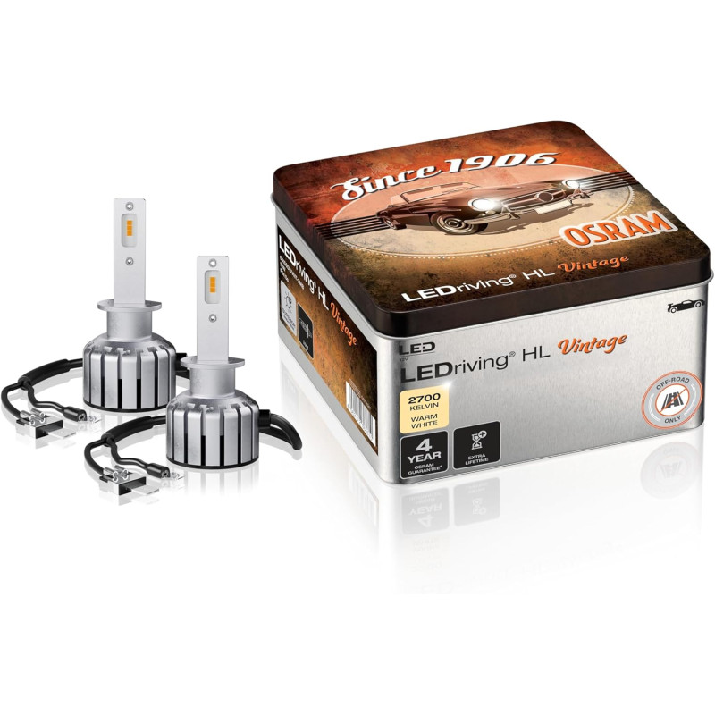 Osram 2700k LED Low Beam Bulb H1 Vintage (set) 64150DWVNT
