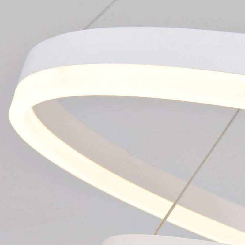 4 Riņķu Led Apaļa Griestu Lustra Balta 800+600+400+200mm 100W (12000Lm) Ar Tālvadības Pulti