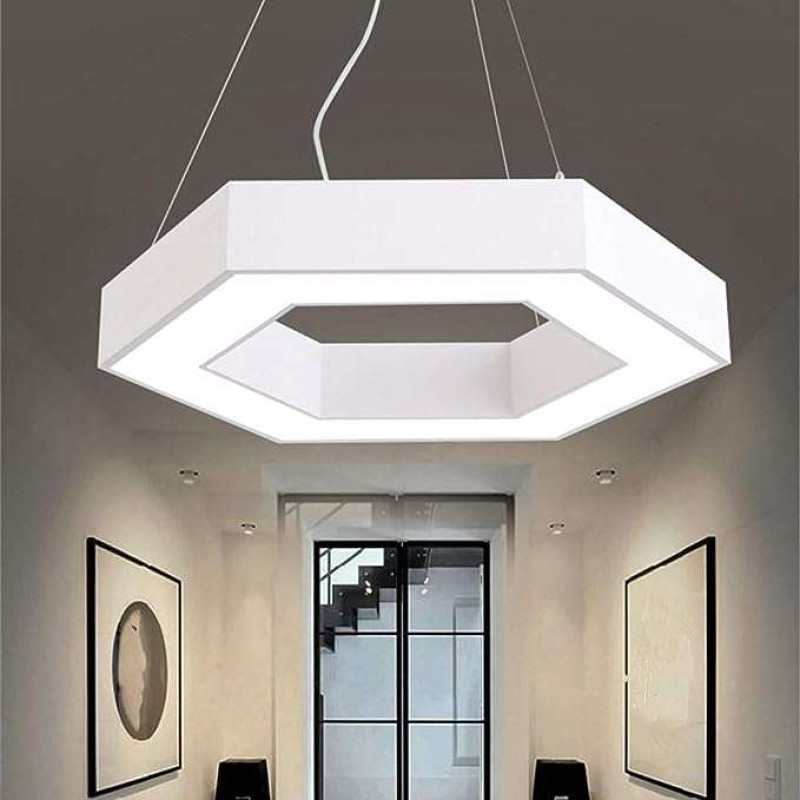 Sešstūrains (Hexagonal) LED Griestu Panelis Balts 400mm 30W (3600Lm) Ar Tālvadības Pulti