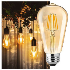 E27 ST64 Golden Glass Led Bulb Filament 4W 440Lm Warm White 2700k CRI80