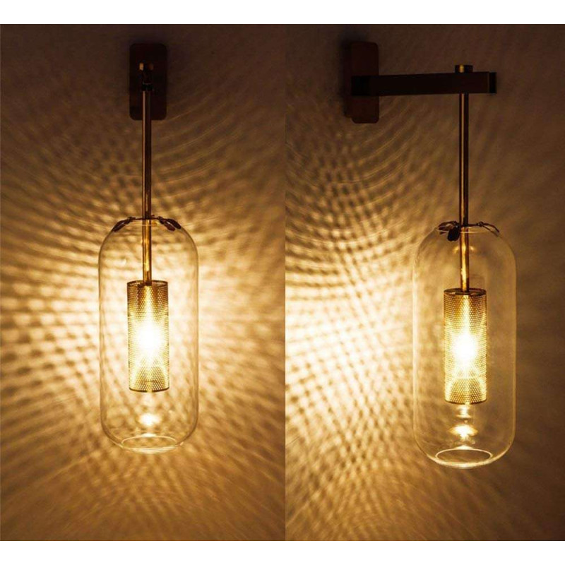 Retro Stila Stikla Sienas Lampa ar E14 Patronu 
