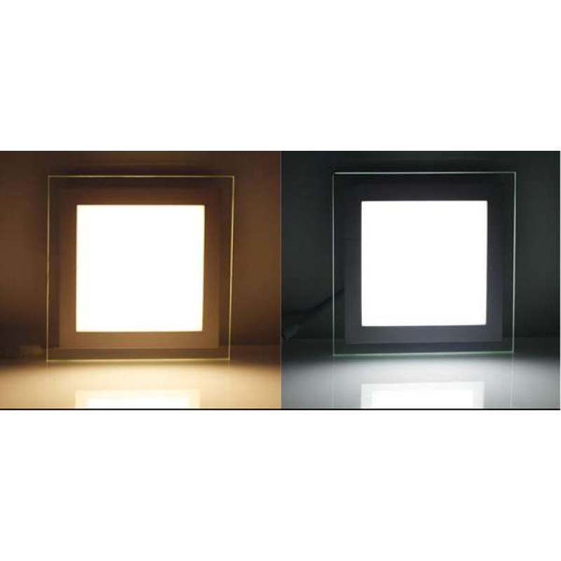6w Stikla Led Iebūvējamais Panelis Kvadrāta Neitrāli Balta Gaisma 4000k