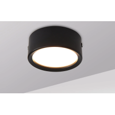 Plāns 5w 500Lm Led Virsapmetuma Panelis Apaļš Melns 2700K 75mm