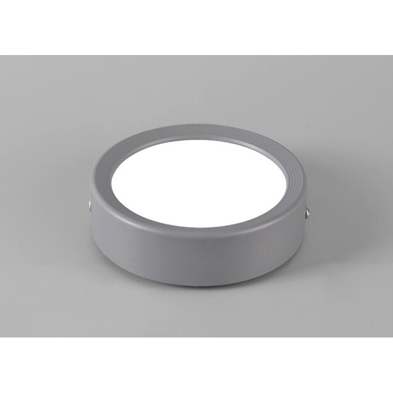 Slim 5w 500Lm LED Surface Panel Round Gray 2700K 75mm