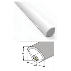 Price for 1 meter LED Strip Silicone Profile Corner White Base 14*22mm 180°