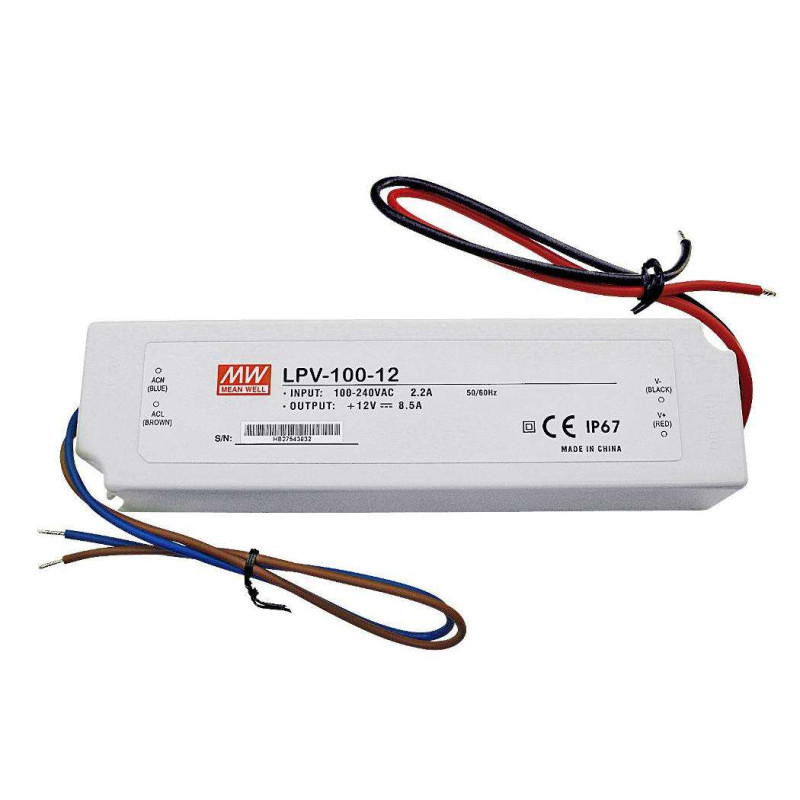 Meanwell Power Supply for LED Strips 100W / 8.5A IP67
