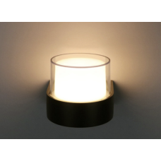 Home Wall Light Round LED Lighting 6W IP65 (Black) 2700K