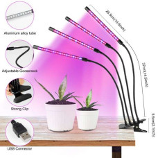 Plant Growing Table Lamp with Clip 24 Watts And 4 Lamps with Dimmer and Timer