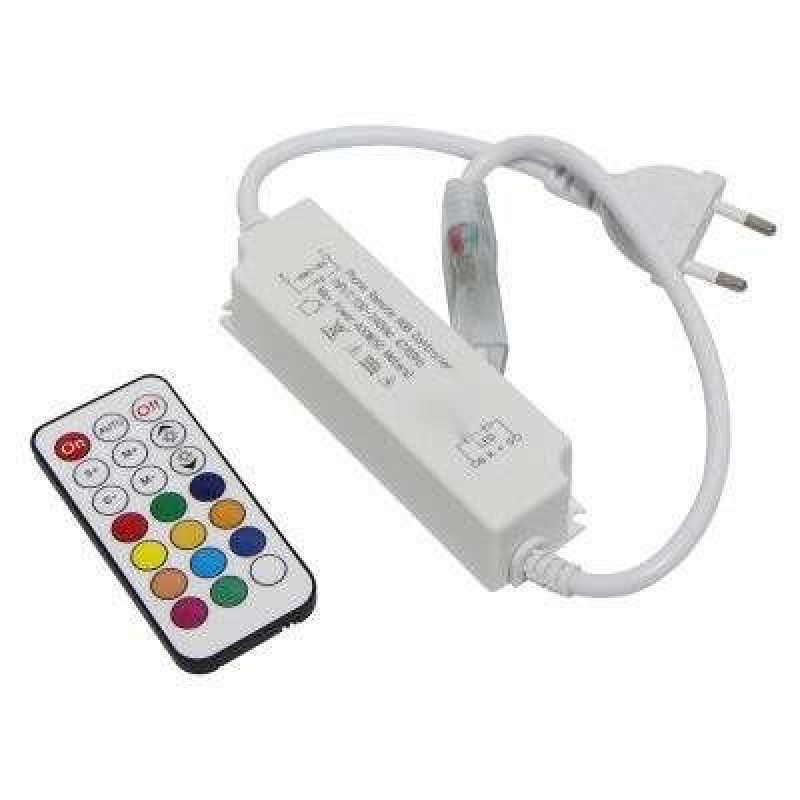 Led 220v Taisngrieznis Ar Pulti (Digitālai Caurulei) Eiropas Rozete 1.5 Metri Garš 2PIN