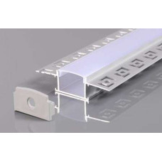 Wide 3m Built-in LED Strip profile with frosted glass