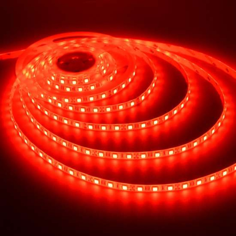 LED strip 24v Red 5050 / 60SMD IP65 14.4 W / m (800lm)