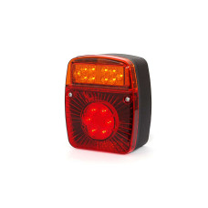 Sarkans Kvadrāta 16 LED Gabarīta, Bremzes Un Pagrieziena Rādītāja Lukturis