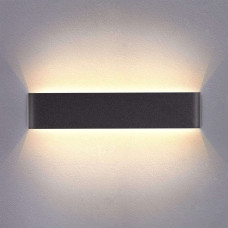 12 W LED Taisnstūra Sienas Gaismeklis 2700k (316x90x30 mm) Melns