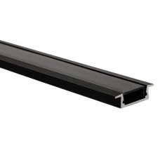 3m LED Lentu profils Melns ar matētu stikliņu (iebūvejams)