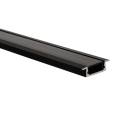 3m LED Strip profile Black with frosted glass (built-in)