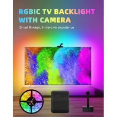 TV Screen Background Backlight With Camera 3.8 Meter Long RGBIC Led Tape For 55-65" Screen