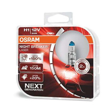 Halogen Light Osram Night Breaker Laser +150% H1 (Pair)