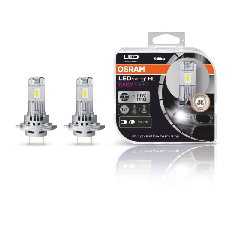 12 Voltu Osram LED Tuvās Gaismas Spuldze H7 H18 Easy (kompl)