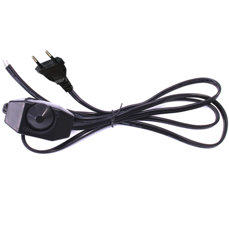 220V Power Cable With Dimmer Switch Black