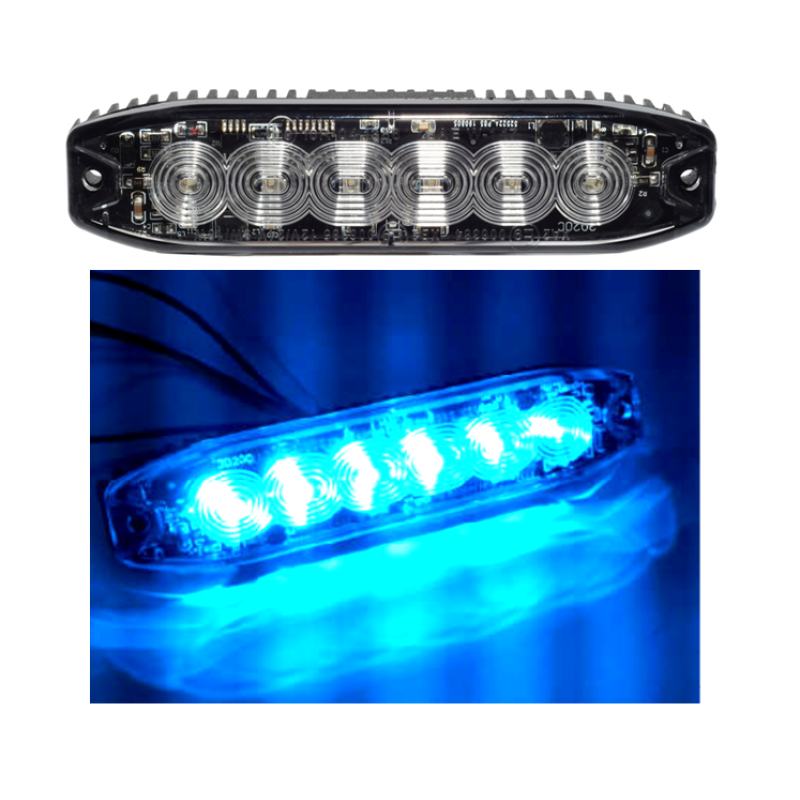 6 LED Beacon Grille 18W Blue 12-24V