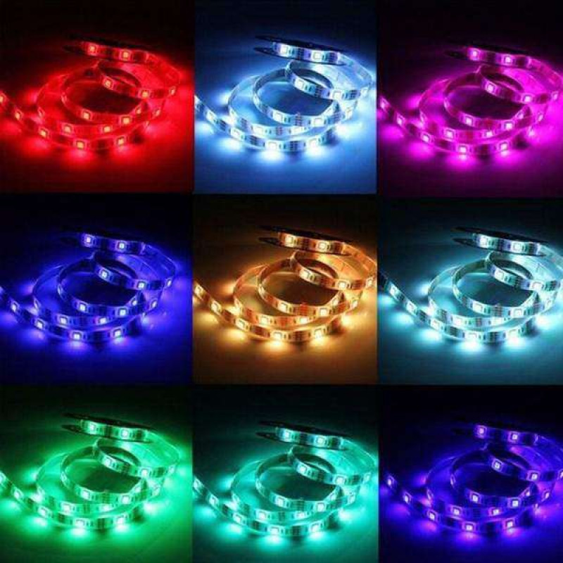 Led Lentas Komplekts 5 metri 5050 60 RGB Daudzkrāsu IP20