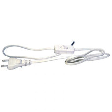 220V strāvas vads ar slēdzi (Balts)