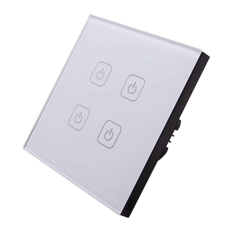 Touch-sensitive Wall Light Switch White Four Sections 220 Volts