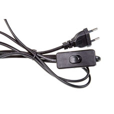 220V strāvas vads ar slēdzi (Melns)