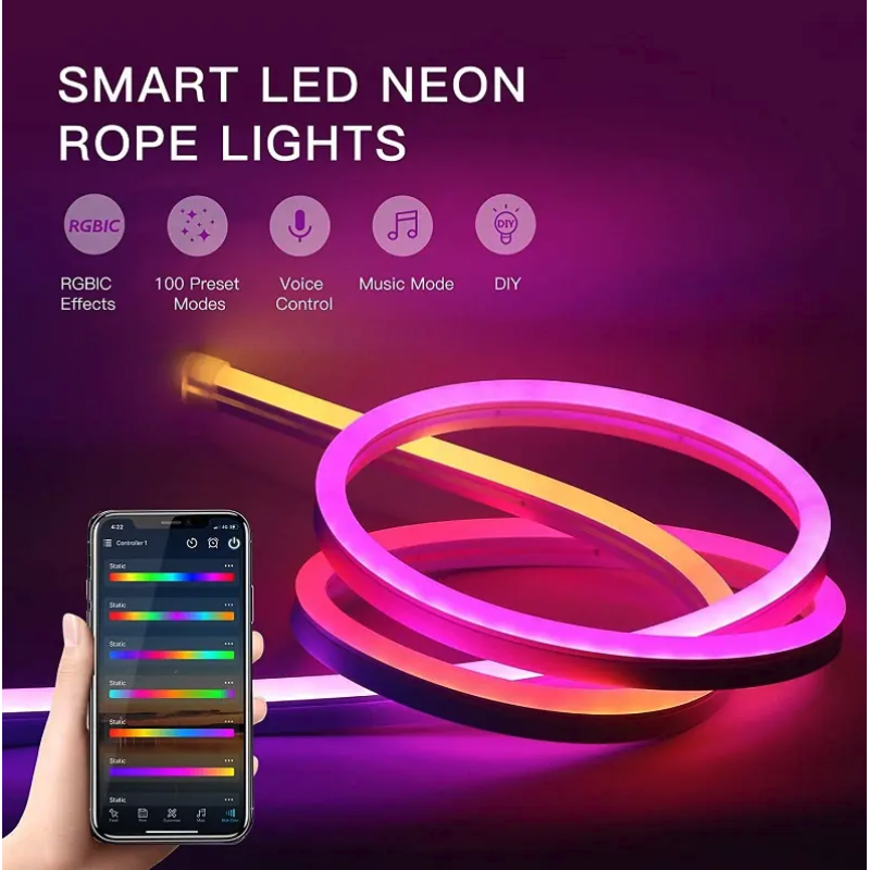 RGBIC NEON FLEX Led Tape 3 Meters 21W/M 24 Volts