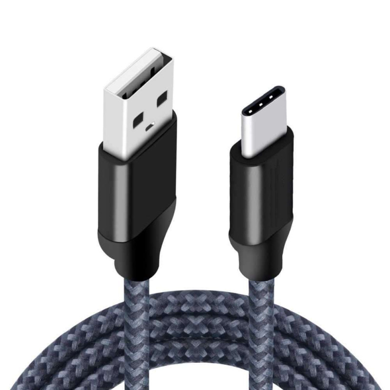 Type-C Uzlādes (2.1A) USB Kabelis Pītais 2M