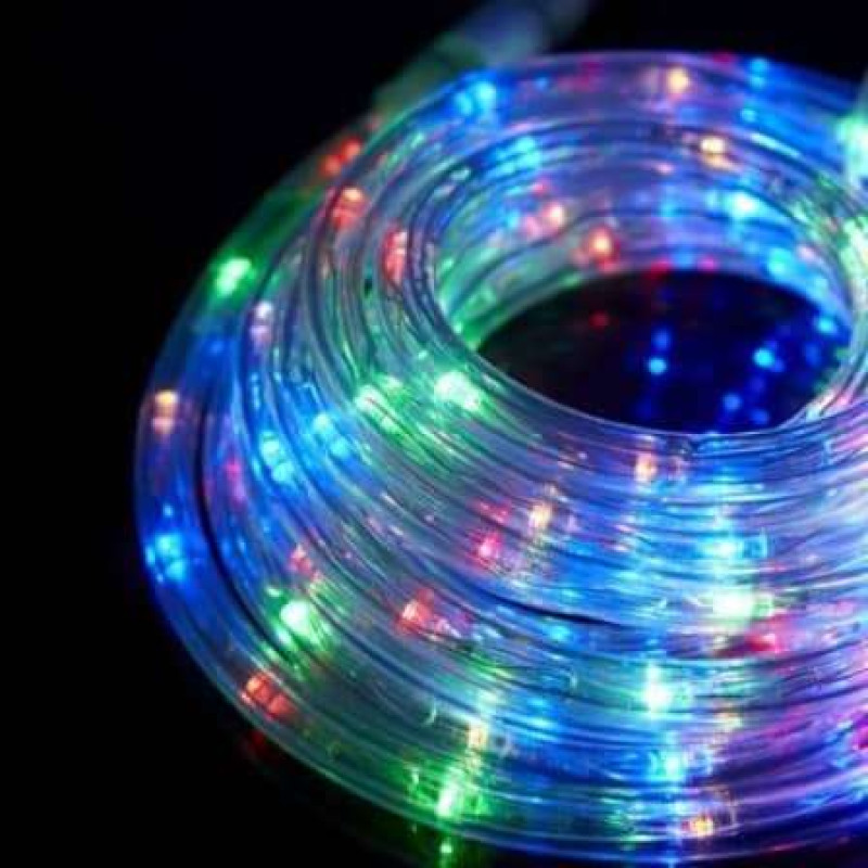 Led Caurule 220 Voltu Krāsaina IP65 Āra Lietošanai (Nepārslēdzas Krāsas) 100 Metru Rullis
