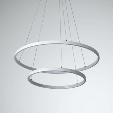 2 Riņķu Led Apaļa Griestu Lustra Balta 1000+800mm 80W Ar Tālvadības Pulti 