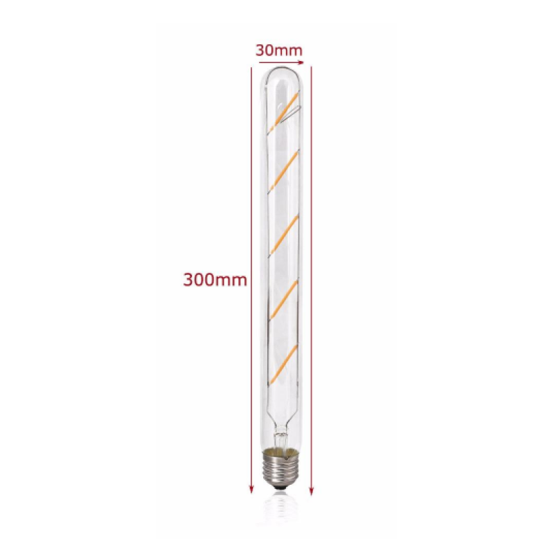 E27 Led spuldze 7W 630Lm Filament 300mm Silti Balta