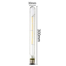 E27 Led spuldze 4W 360Lm Filament 300mm Silti Balta 