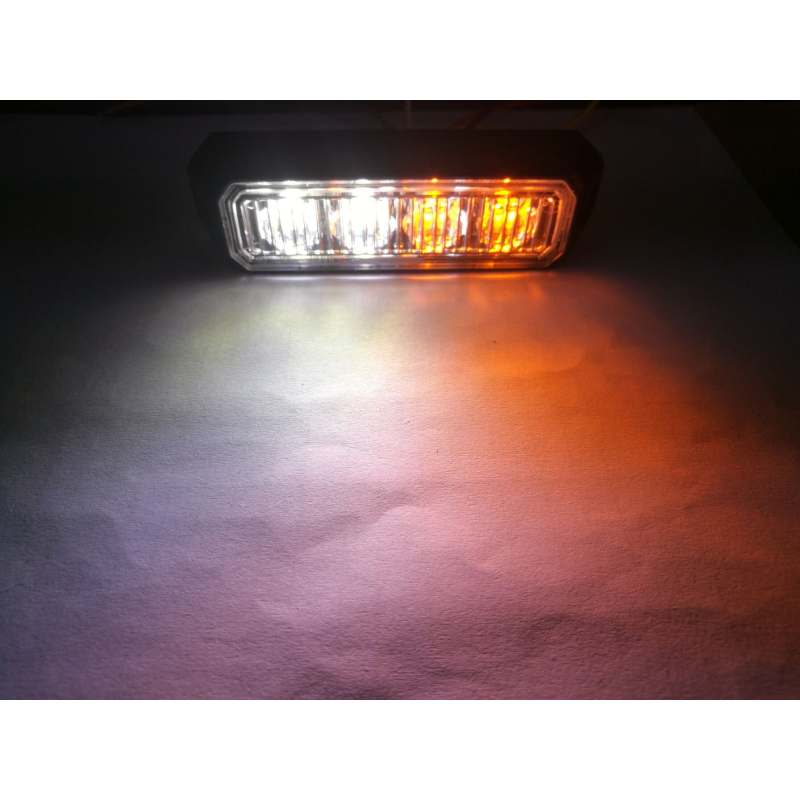 4Led bākuguns restē 12W Oranžs+Balts 12-24V